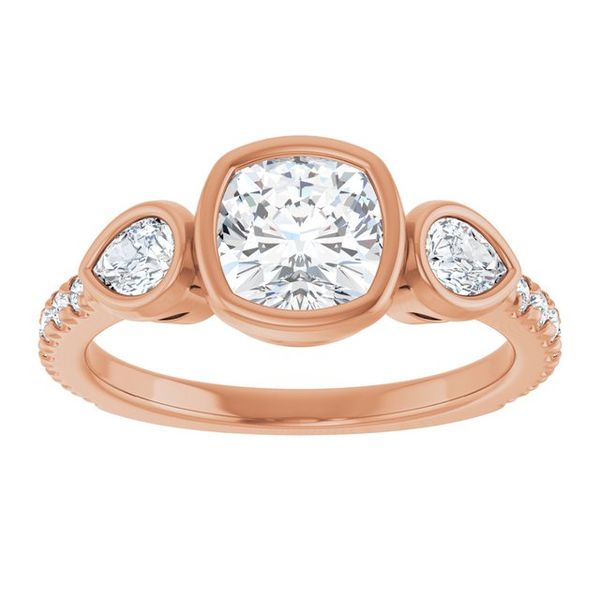 Bezel-Set Three-Stone Engagement Ring Image 3 Waddington Jewelers Bowling Green, OH