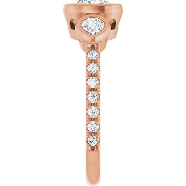Bezel-Set Three-Stone Engagement Ring Image 4 Waddington Jewelers Bowling Green, OH