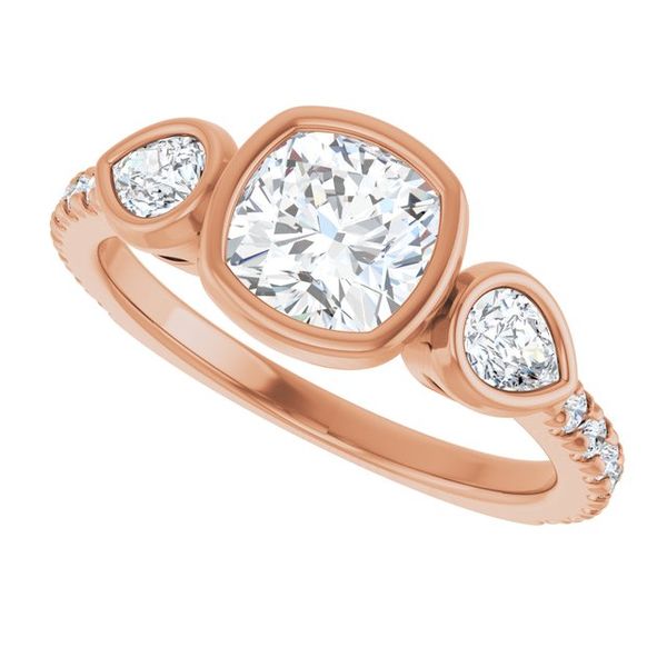 Bezel-Set Three-Stone Engagement Ring Image 5 Waddington Jewelers Bowling Green, OH
