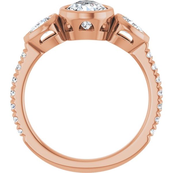 Bezel-Set Three-Stone Engagement Ring Image 2 Segner's Jewelers Fredericksburg, TX