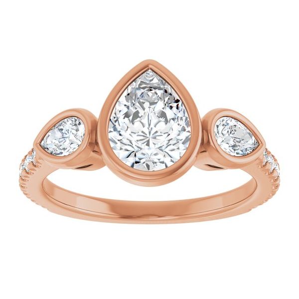 Bezel-Set Three-Stone Engagement Ring Image 3 Segner's Jewelers Fredericksburg, TX