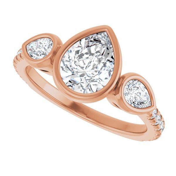 Bezel-Set Three-Stone Engagement Ring Image 5 Segner's Jewelers Fredericksburg, TX