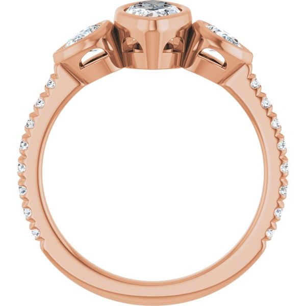 Bezel-Set Three-Stone Engagement Ring Image 2 Segner's Jewelers Fredericksburg, TX