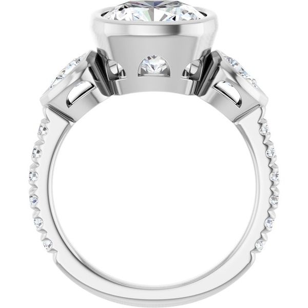 Bezel-Set Three-Stone Engagement Ring Image 2 Vulcan's Forge LLC KANSAS CITY, MO