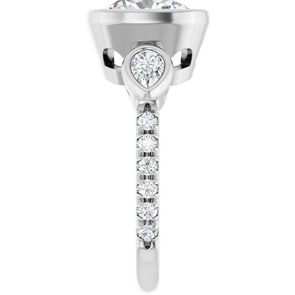 Bezel-Set Three-Stone Engagement Ring Image 4 Vulcan's Forge LLC KANSAS CITY, MO
