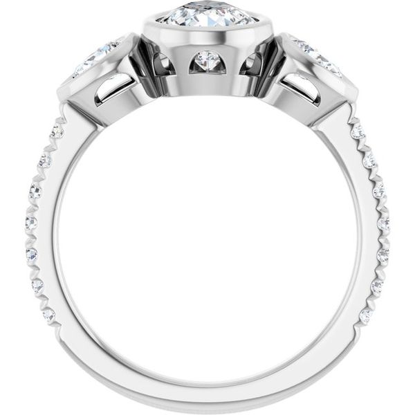 Bezel-Set Three-Stone Engagement Ring Image 2 Blocher Jewelers Ellwood City, PA