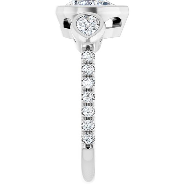 Bezel-Set Three-Stone Engagement Ring Image 4 Blocher Jewelers Ellwood City, PA