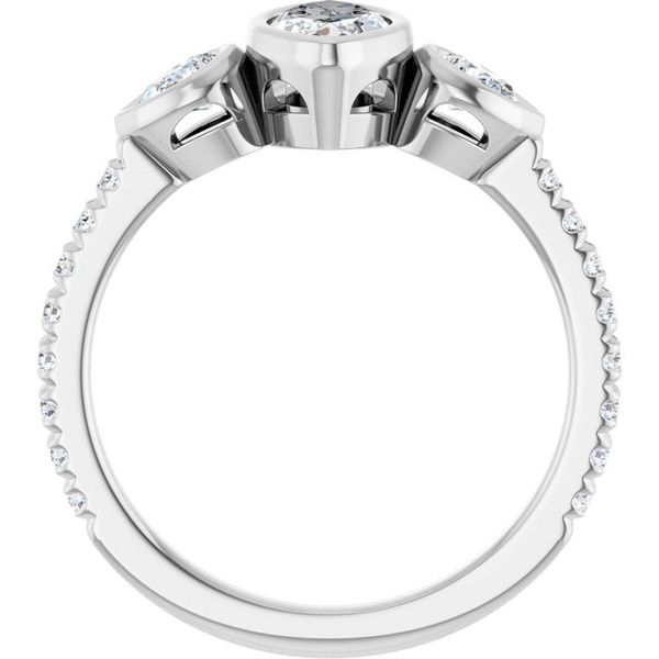 Bezel-Set Three-Stone Engagement Ring Image 2 Waddington Jewelers Bowling Green, OH