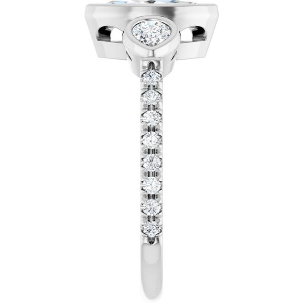 Bezel-Set Three-Stone Engagement Ring Image 4 Waddington Jewelers Bowling Green, OH