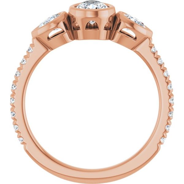 Bezel-Set Three-Stone Engagement Ring Image 2 Waddington Jewelers Bowling Green, OH