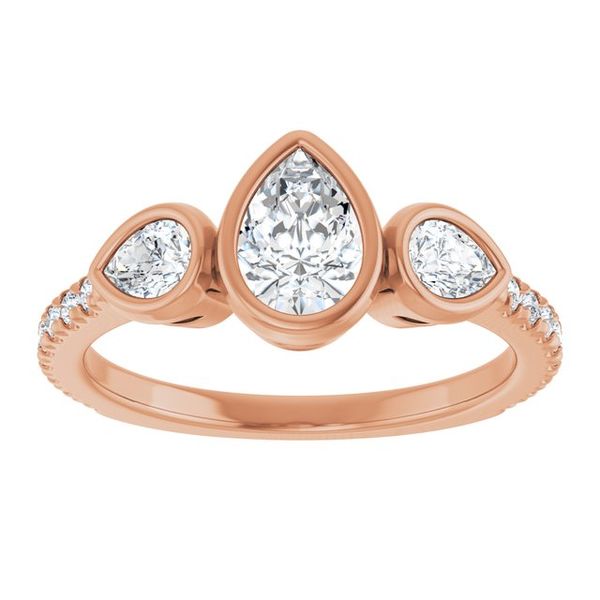Bezel-Set Three-Stone Engagement Ring Image 3 Waddington Jewelers Bowling Green, OH