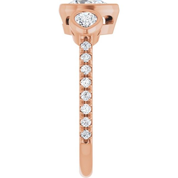 Bezel-Set Three-Stone Engagement Ring Image 4 Waddington Jewelers Bowling Green, OH
