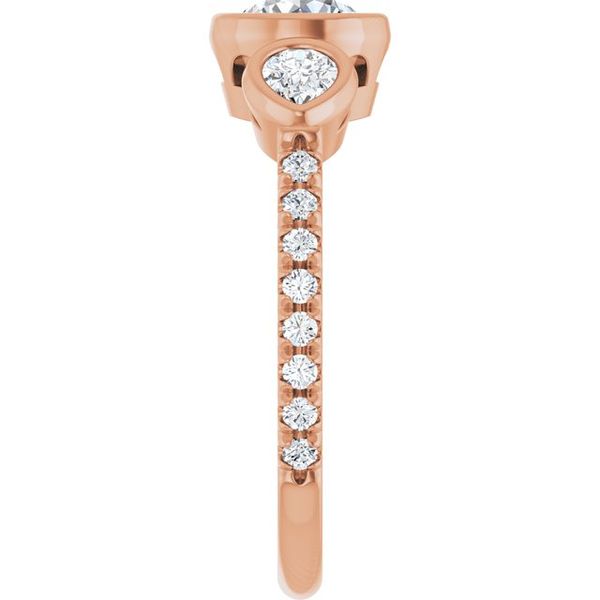 Bezel-Set Three-Stone Engagement Ring Image 4 Waddington Jewelers Bowling Green, OH