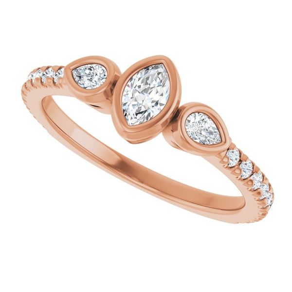 Bezel-Set Three-Stone Engagement Ring Image 5 Waddington Jewelers Bowling Green, OH