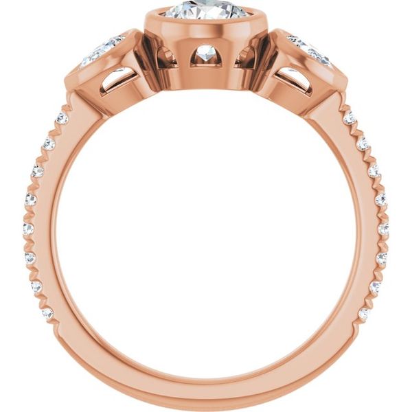 Bezel-Set Three-Stone Engagement Ring Image 2 Waddington Jewelers Bowling Green, OH