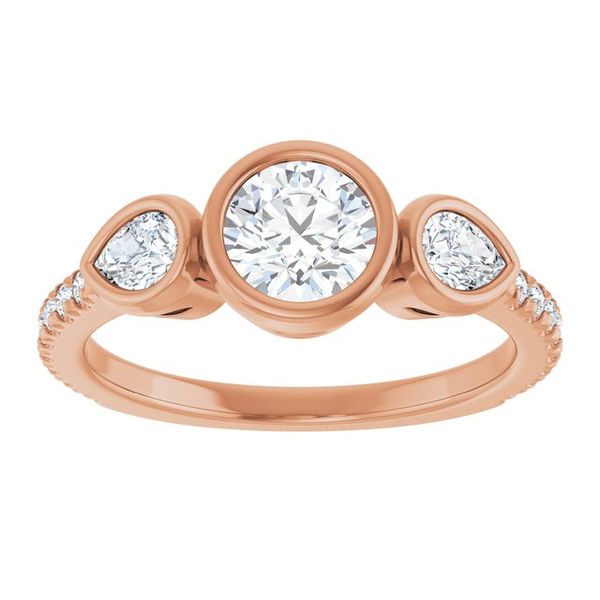 Bezel-Set Three-Stone Engagement Ring Image 3 Waddington Jewelers Bowling Green, OH