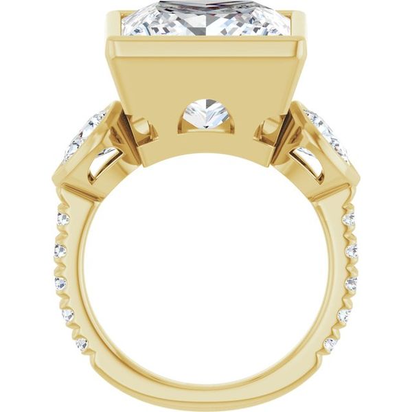 Bezel-Set Three-Stone Engagement Ring Image 2 Blocher Jewelers Ellwood City, PA