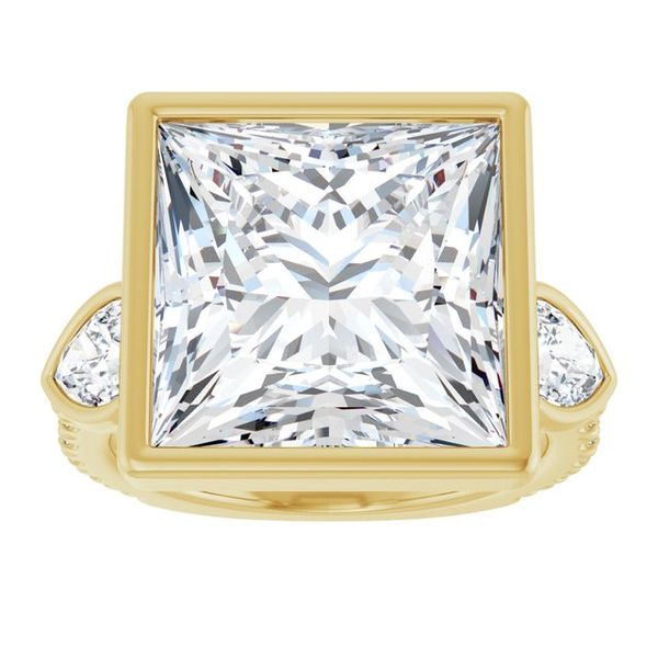 Bezel-Set Three-Stone Engagement Ring Image 3 Blocher Jewelers Ellwood City, PA