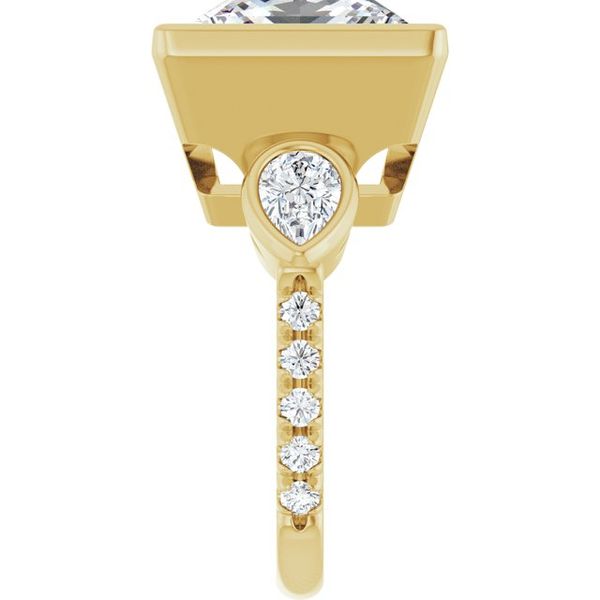 Bezel-Set Three-Stone Engagement Ring Image 4 Blocher Jewelers Ellwood City, PA