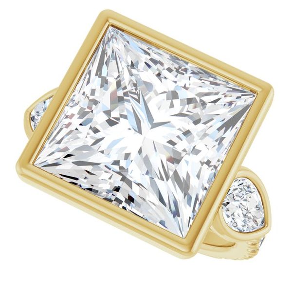 Bezel-Set Three-Stone Engagement Ring Image 5 Blocher Jewelers Ellwood City, PA