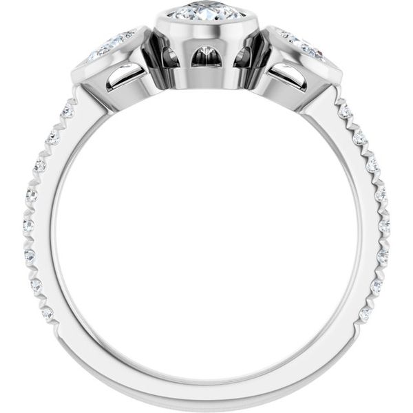 Bezel-Set Three-Stone Engagement Ring Image 2 Blocher Jewelers Ellwood City, PA