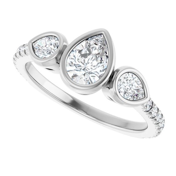 Bezel-Set Three-Stone Engagement Ring Image 5 Blocher Jewelers Ellwood City, PA