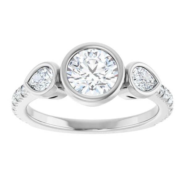 Bezel-Set Three-Stone Engagement Ring Image 3 Waddington Jewelers Bowling Green, OH