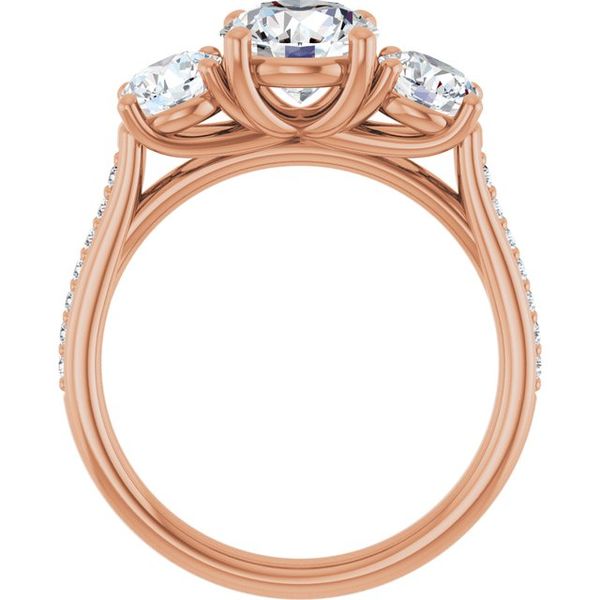 Three-Stone Engagement Ring Image 2 The Jewelry Source El Segundo, CA