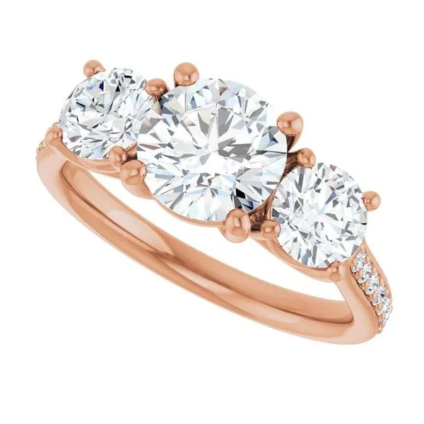 Three-Stone Engagement Ring Image 5 The Jewelry Source El Segundo, CA