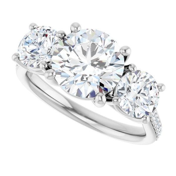 Three-Stone Engagement Ring Image 5 Austin's Fine Diamonds & Jewelry Lyndhurst, NJ