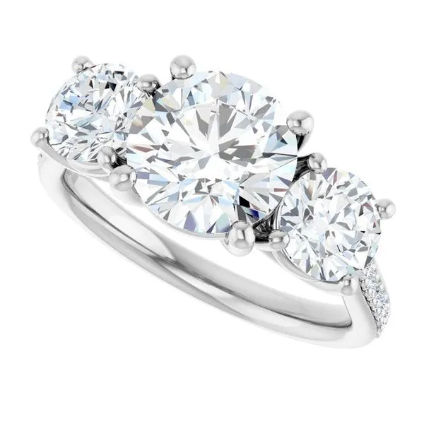 Three-Stone Engagement Ring Image 5 Austin's Fine Diamonds & Jewelry Lyndhurst, NJ