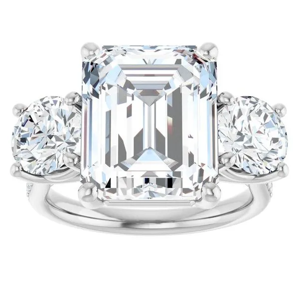Three-Stone Engagement Ring Image 3 Austin's Fine Diamonds & Jewelry Lyndhurst, NJ