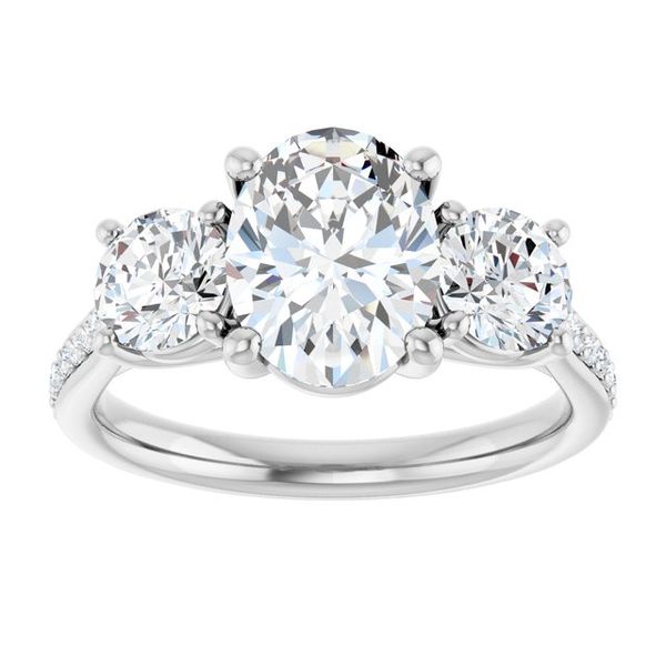 Three-Stone Engagement Ring Image 3 Austin's Fine Diamonds & Jewelry Lyndhurst, NJ