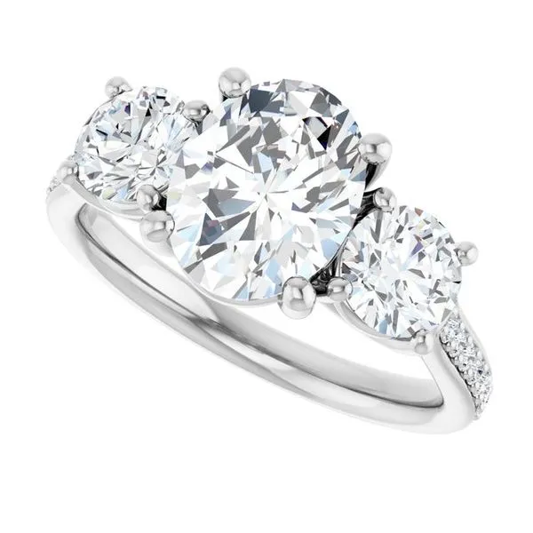 Three-Stone Engagement Ring Image 5 Austin's Fine Diamonds & Jewelry Lyndhurst, NJ