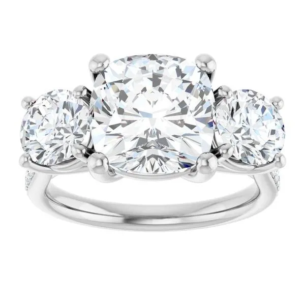 Three-Stone Engagement Ring Image 3 Natale Jewelers Sewell, NJ