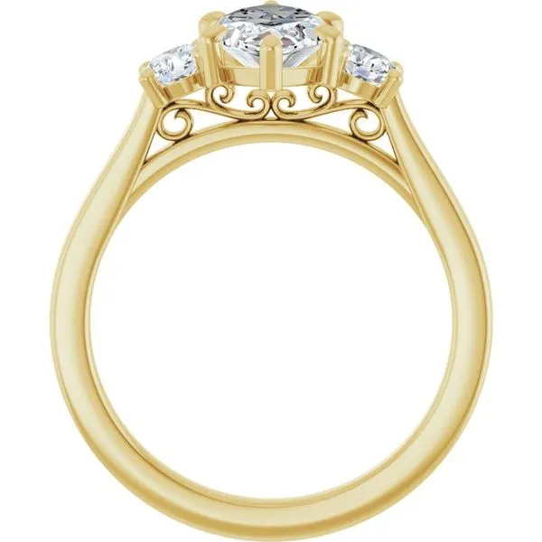 Three-Stone Sculptural Engagement Ring Image 2 Jewel Smiths Oklahoma City, OK