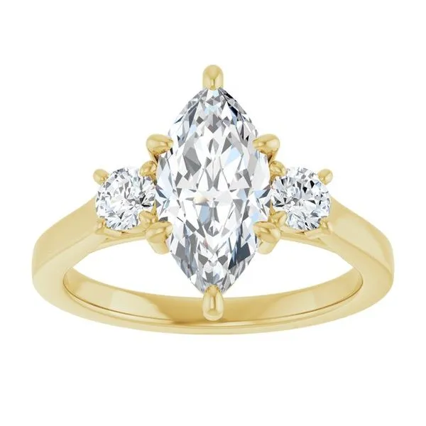 Three-Stone Sculptural Engagement Ring Image 3 Jewel Smiths Oklahoma City, OK