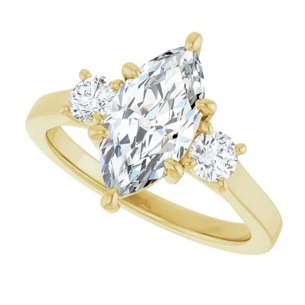 Three-Stone Sculptural Engagement Ring Image 5 Jewel Smiths Oklahoma City, OK