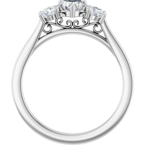 Three-Stone Sculptural Engagement Ring Image 2 The Jewelry Source El Segundo, CA