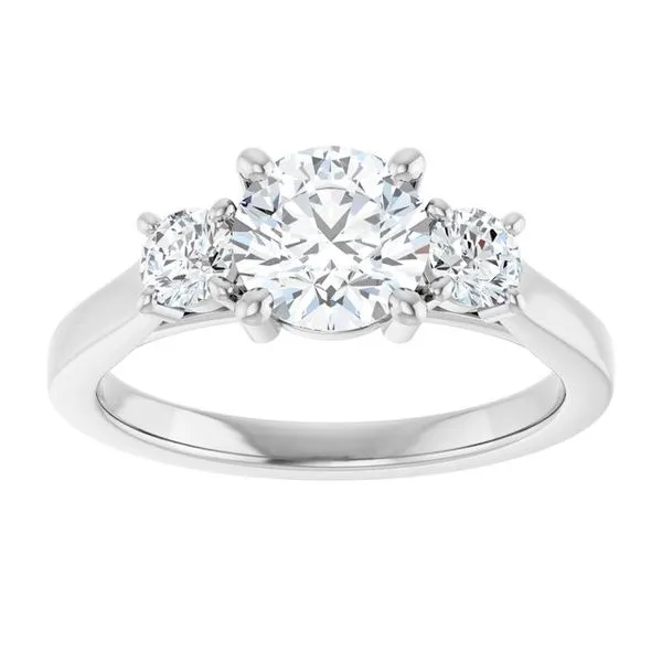 Three-Stone Sculptural Engagement Ring Image 3 Designer Jewelers Westborough, MA