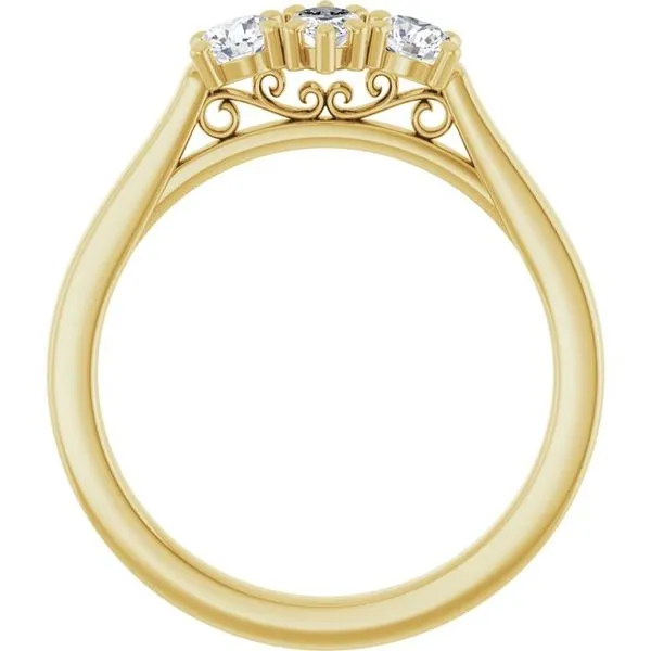 Three-Stone Sculptural Engagement Ring Image 2 The Jewelry Source El Segundo, CA