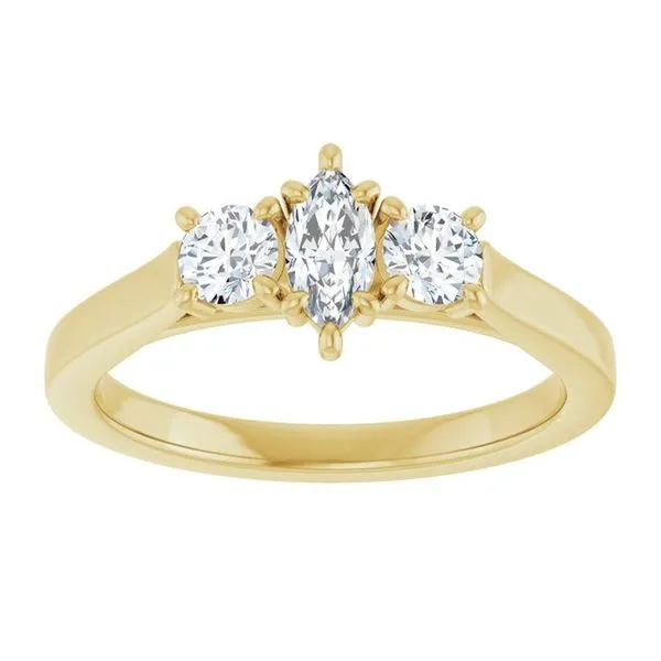 Three-Stone Sculptural Engagement Ring Image 3 The Jewelry Source El Segundo, CA
