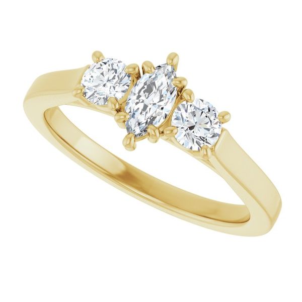 Three-Stone Sculptural Engagement Ring Image 5 The Jewelry Source El Segundo, CA