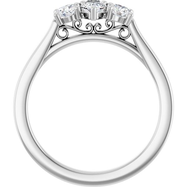 Three-Stone Sculptural Engagement Ring Image 2 Adler's Diamonds Saint Louis, MO
