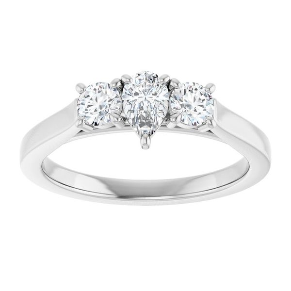 Three-Stone Sculptural Engagement Ring Image 3 Adler's Diamonds Saint Louis, MO