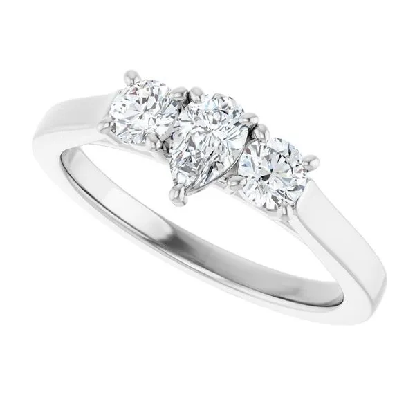 Three-Stone Sculptural Engagement Ring Image 5 Golden Grace Jewelers Brookfield, GA