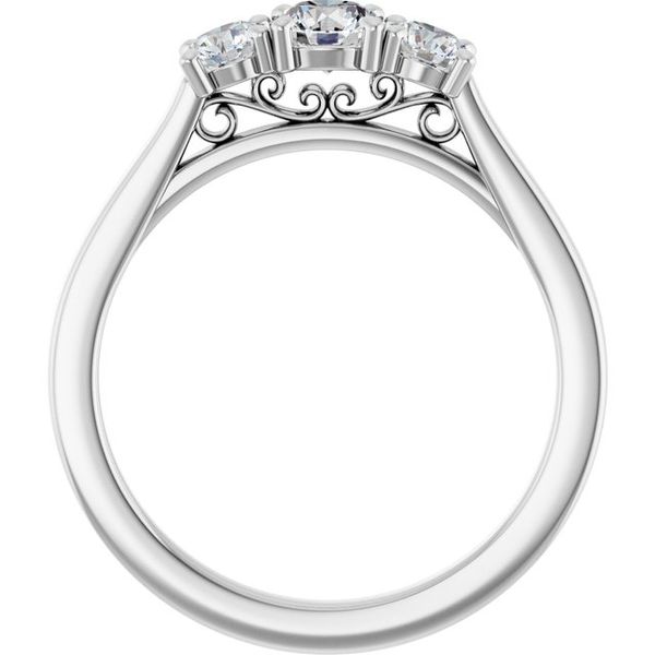 Three-Stone Sculptural Engagement Ring Image 2 Adler's Diamonds Saint Louis, MO