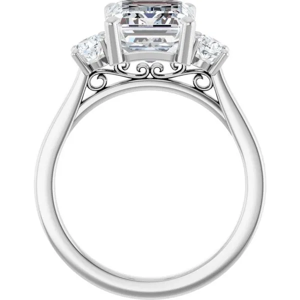 Three-Stone Sculptural Engagement Ring Image 2 The Jewelry Source El Segundo, CA