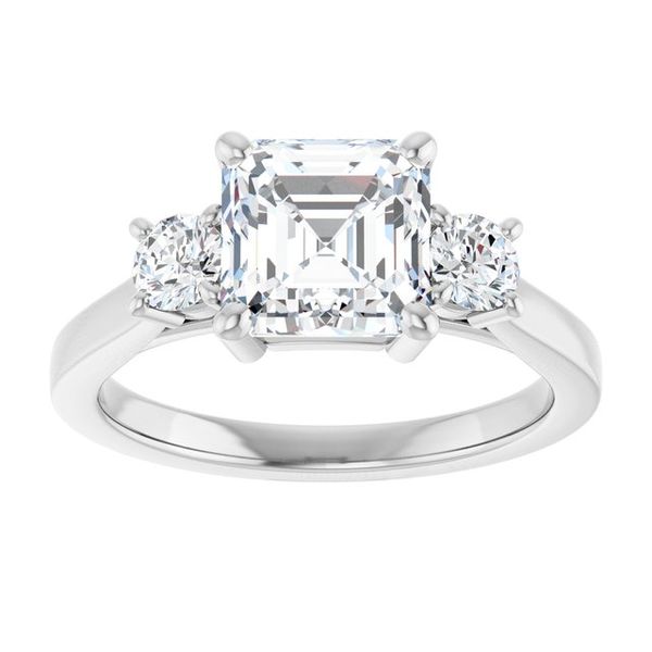 Three-Stone Sculptural Engagement Ring Image 3 The Jewelry Source El Segundo, CA