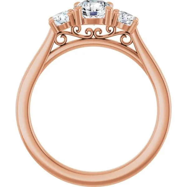 Three-Stone Sculptural Engagement Ring Image 2 The Jewelry Source El Segundo, CA